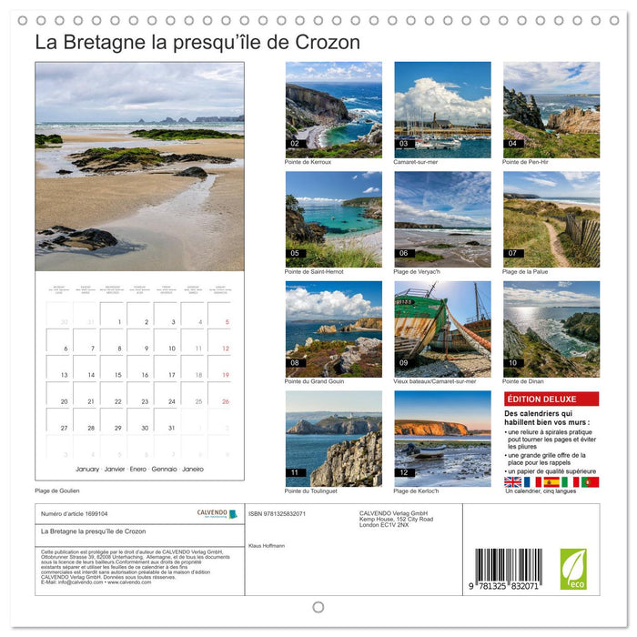 La Bretagne la presqu’île de Crozon (CALVENDO Calendrier mensuel 2025)