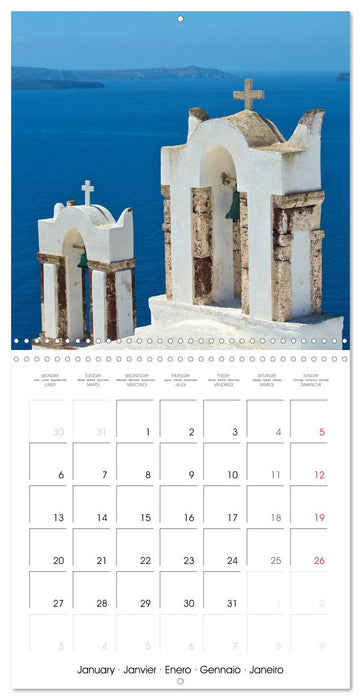 Santorini Pearl of the Greek Isles (CALVENDO Monthly Calendar 2025)