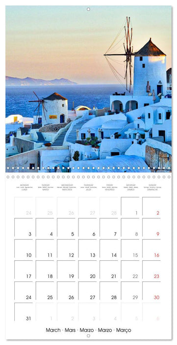 Santorini Pearl of the Greek Isles (CALVENDO Monthly Calendar 2025)