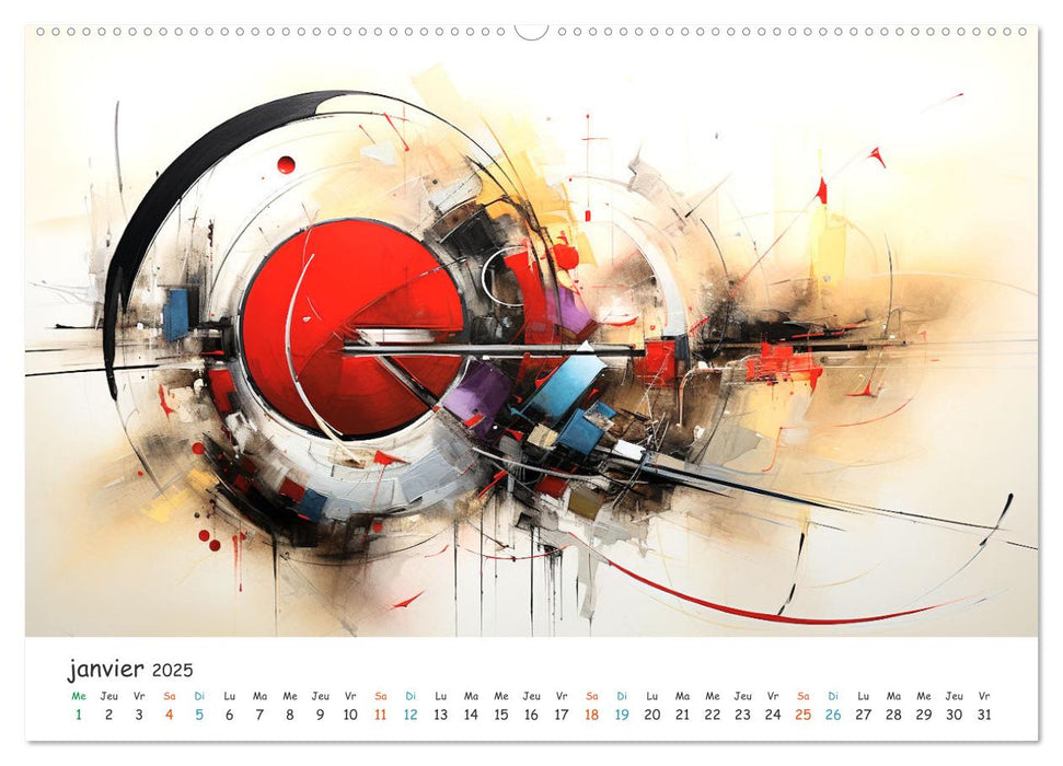 L'art abstrait en mouvement (CALVENDO Calendrier mensuel 2025)