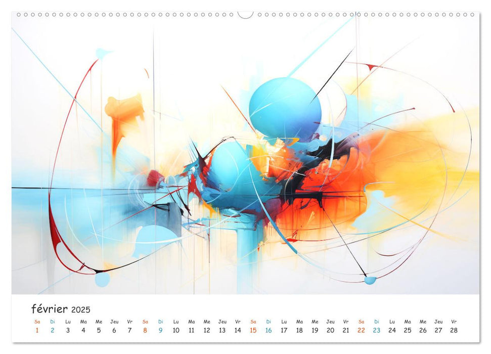 L'art abstrait en mouvement (CALVENDO Calendrier mensuel 2025)