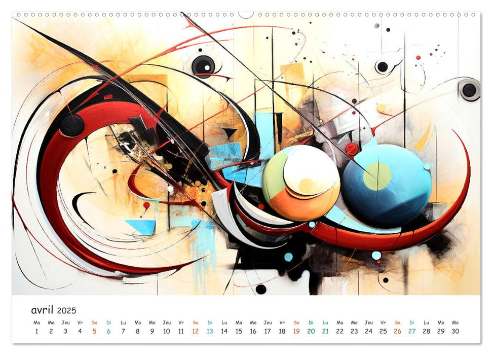 L'art abstrait en mouvement (CALVENDO Calendrier mensuel 2025)