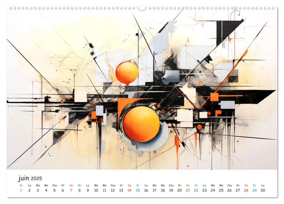 L'art abstrait en mouvement (CALVENDO Calendrier mensuel 2025)