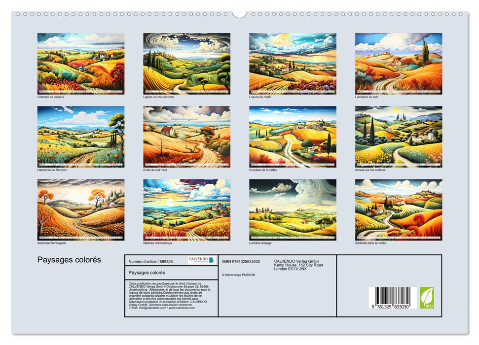 Paysages colorés (CALVENDO Calendrier supérieur 2025)