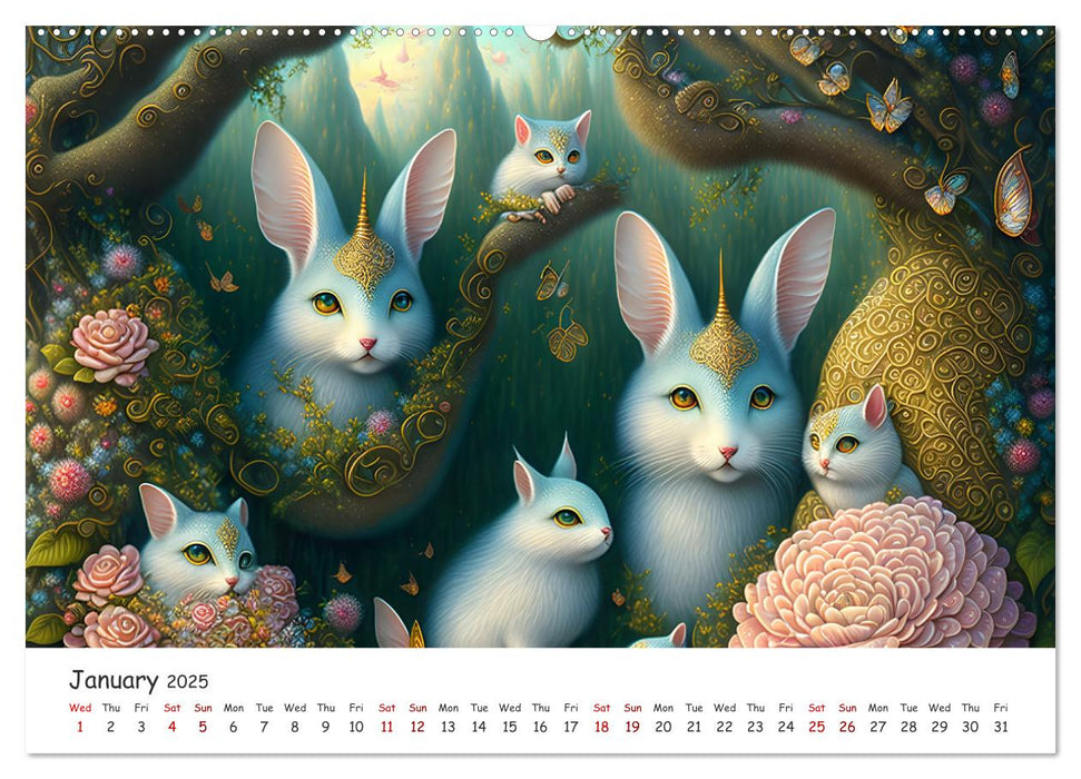 Fabulous creatures - In the land of mythical creatures (CALVENDO Monthly Calendar 2025)