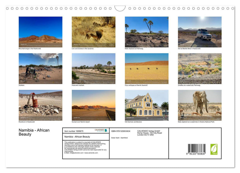 Namibia - African Beauty (CALVENDO Monthly Calendar 2025)