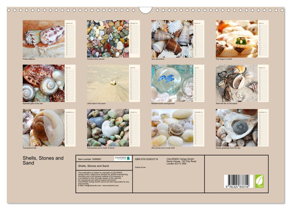 Shells, Stones and Sand (CALVENDO Monthly Calendar 2025)