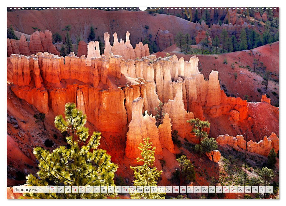 Bryce Canyon, Sunrise and Sunset points (CALVENDO Monthly Calendar 2025)