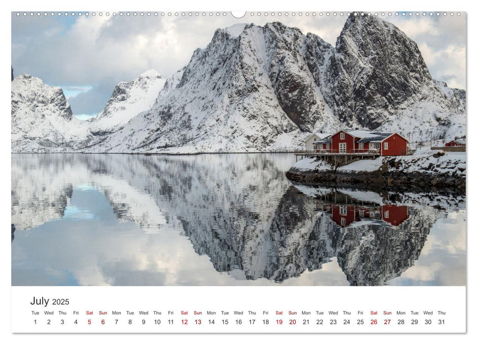 Lofoten Reflections in the water (CALVENDO Premium-Calendar 2025)