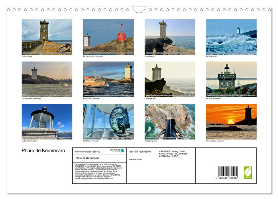 Phare de Kermorvan (CALVENDO Calendrier mensuel 2025)