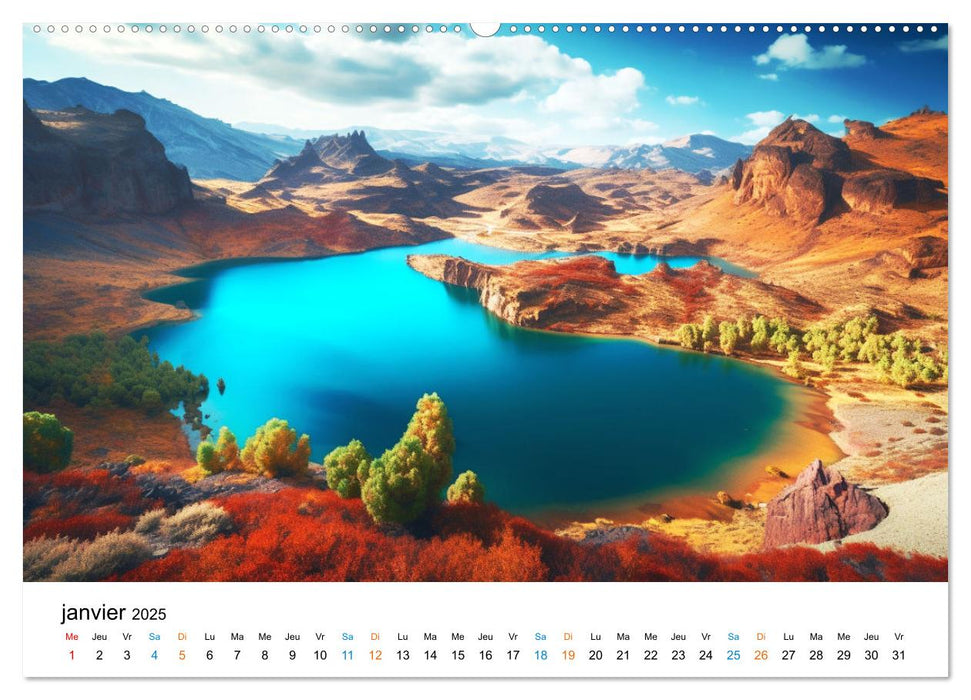 Paysages rêvés (CALVENDO Calendrier mensuel 2025)