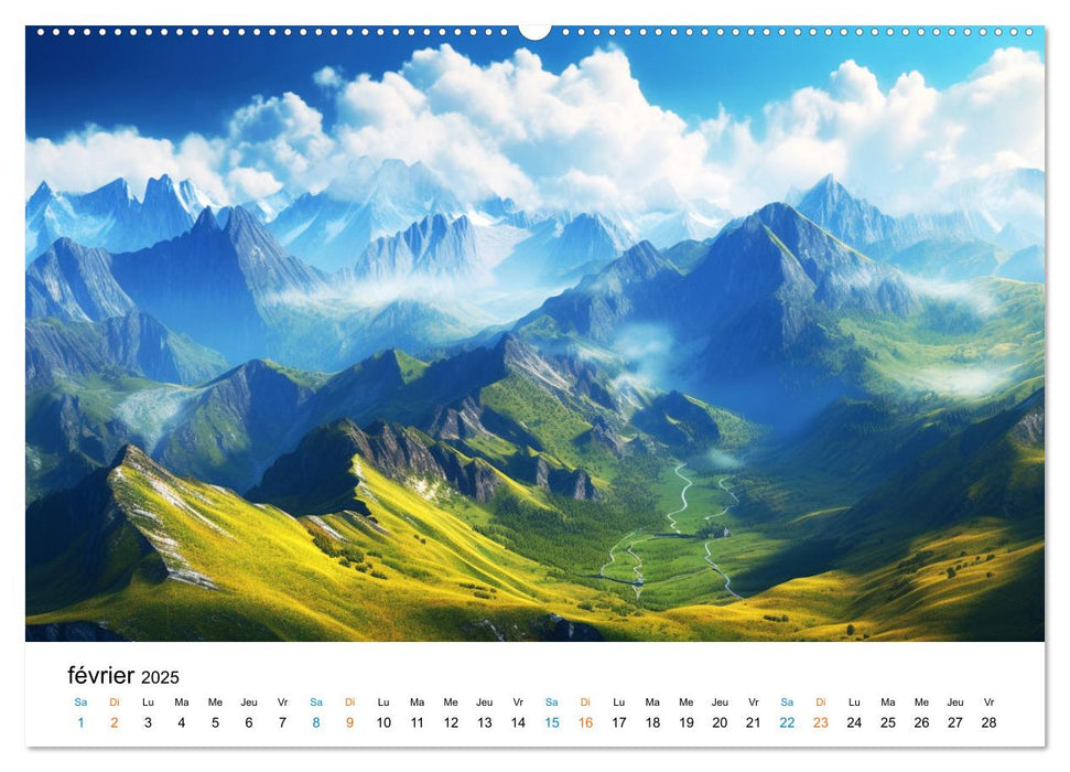 Paysages rêvés (CALVENDO Calendrier mensuel 2025)