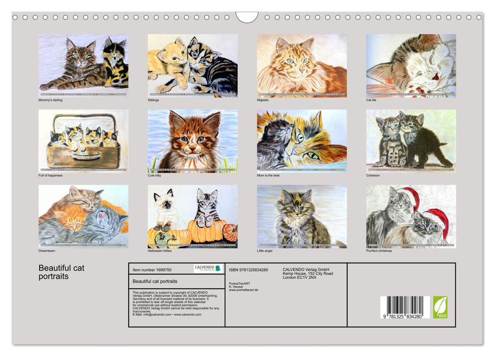 Beautiful cat portraits (CALVENDO Monthly Calendar 2025)