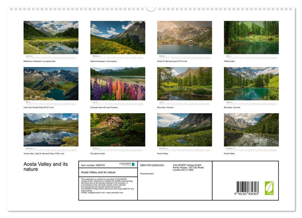 Aosta Valley and its nature (CALVENDO Premium-Calendar 2025)