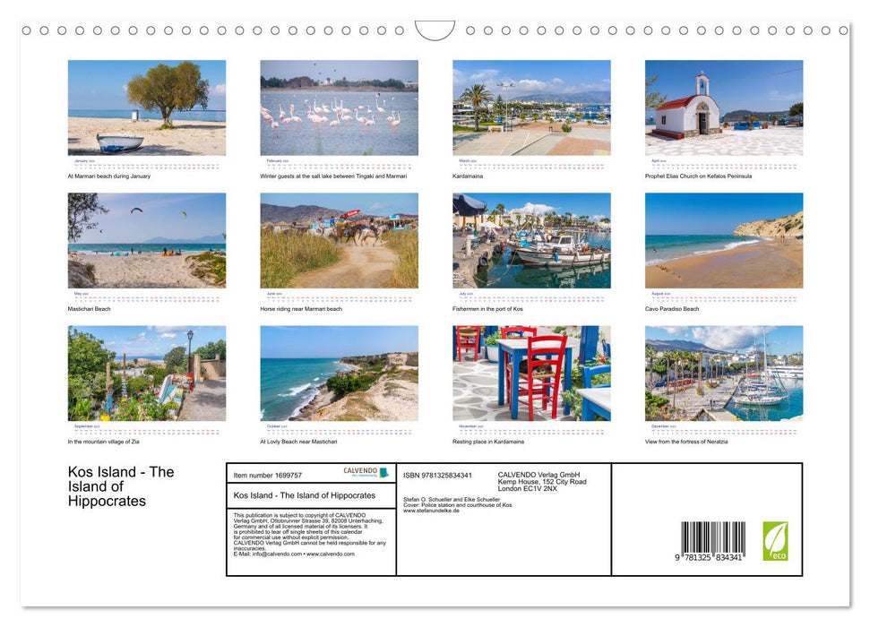 Kos Island - The Island of Hippocrates (CALVENDO Monthly Calendar 2025)