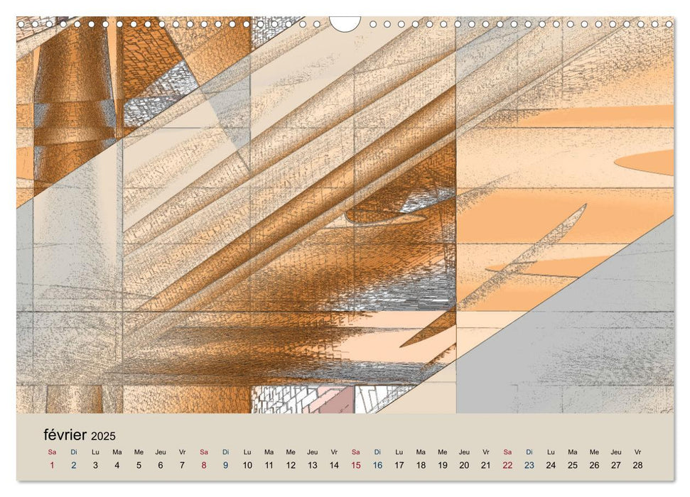 Art nuances de brun (CALVENDO Calendrier mensuel 2025)