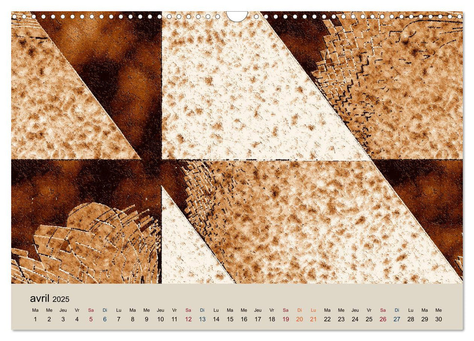 Art nuances de brun (CALVENDO Calendrier mensuel 2025)