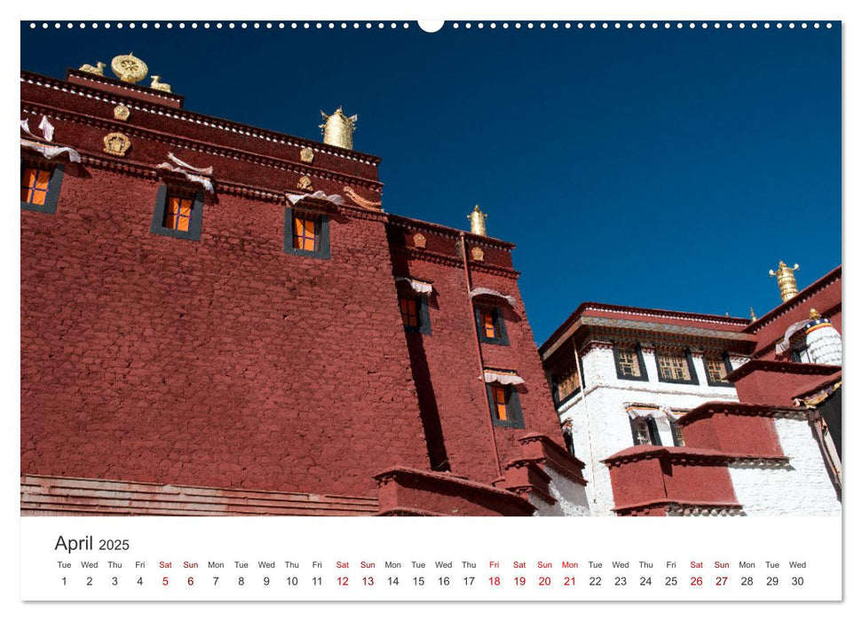 Tibet Monastery and landscapes (CALVENDO Monthly Calendar 2025)