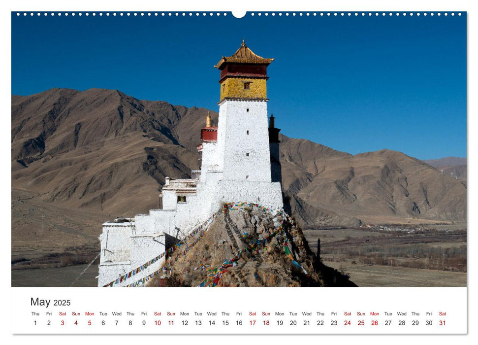 Tibet Monastery and landscapes (CALVENDO Monthly Calendar 2025)