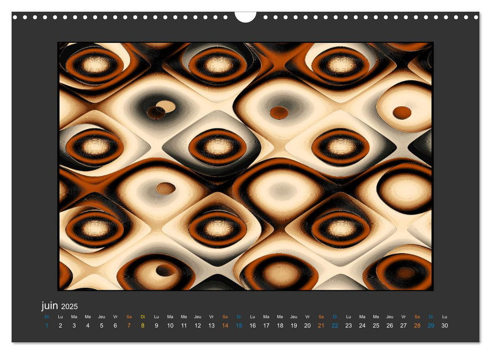 L'âme sauvage de l'abstrait (CALVENDO Calendrier mensuel 2025)