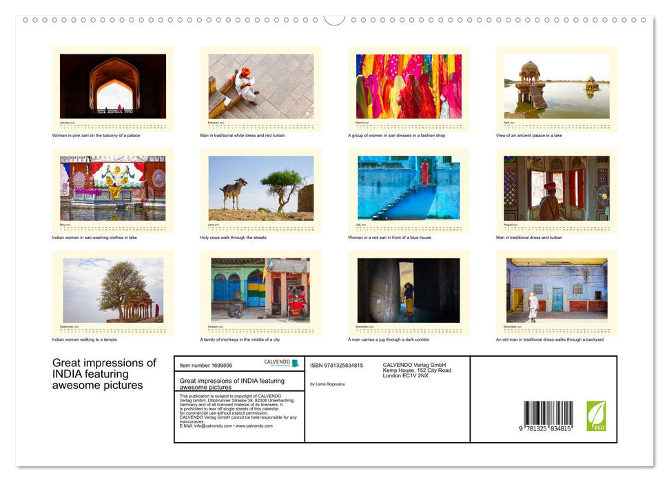 Great impressions of INDIA featuring awesome pictures (CALVENDO Premium-Calendar 2025)