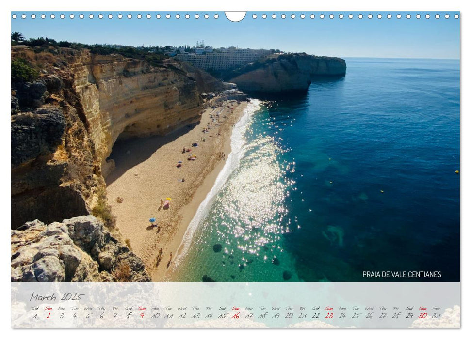 ALGARVE PORTUGAL FANTASTIC AND BEAUTIFUL BAYS (CALVENDO Monthly Calendar 2025)