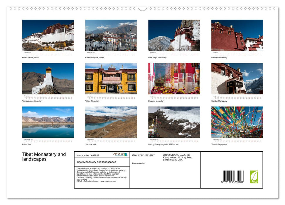 Tibet Monastery and landscapes (CALVENDO Premium-Calendar 2025)