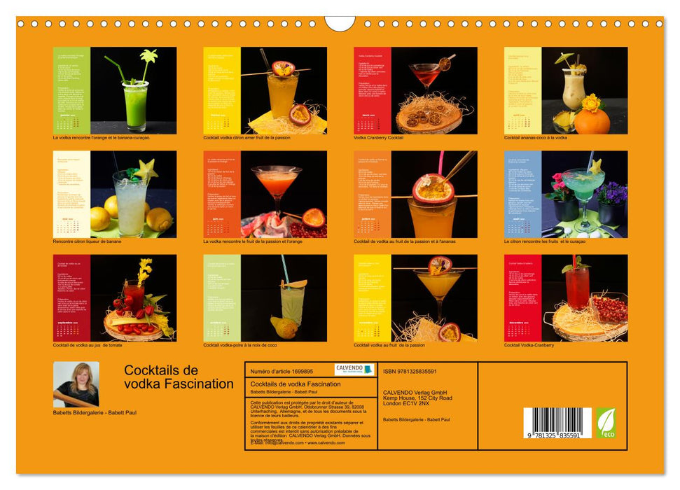 Cocktails de vodka Fascination (CALVENDO Calendrier mensuel 2025)