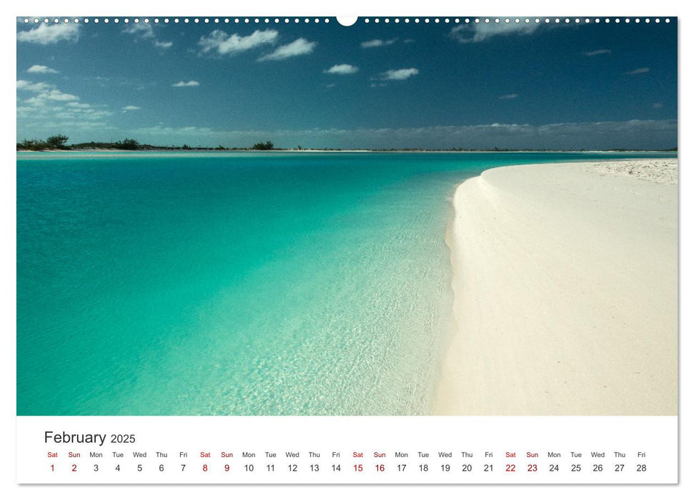 Caribbean beaches and the shades of blue (CALVENDO Monthly Calendar 2025)