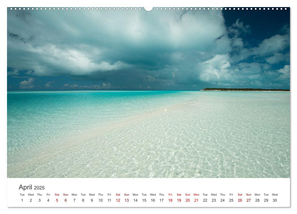 Caribbean beaches and the shades of blue (CALVENDO Monthly Calendar 2025)