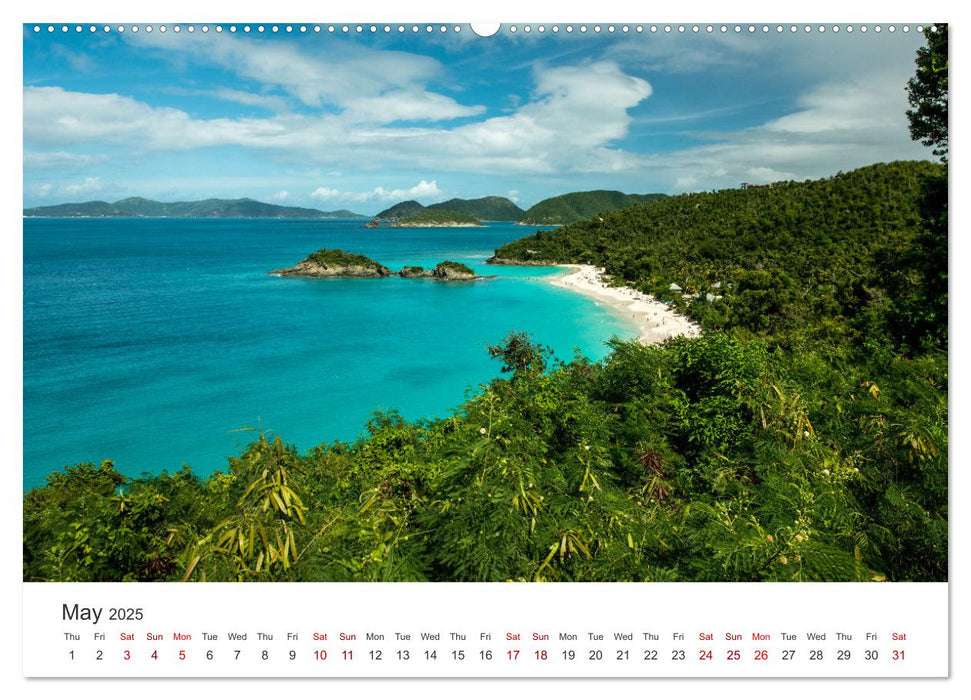 Caribbean beaches and the shades of blue (CALVENDO Monthly Calendar 2025)