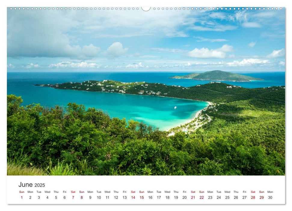 Caribbean beaches and the shades of blue (CALVENDO Monthly Calendar 2025)