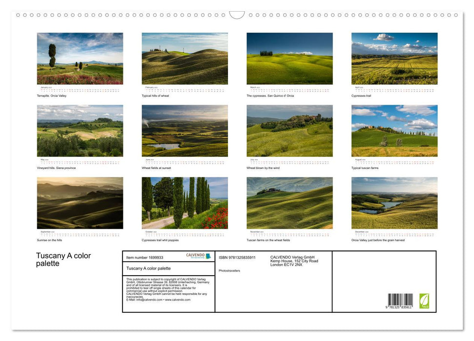 Tuscany A color palette (CALVENDO Monthly Calendar 2025)