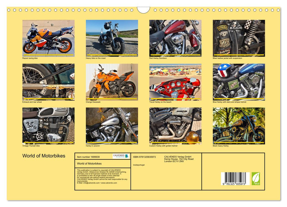 World of Motorbikes (CALVENDO Monthly Calendar 2025)