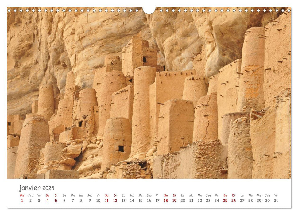 Mali - Pays Dogon - Patrimoine mondial culturel et naturel (CALVENDO Calendrier mensuel 2025)