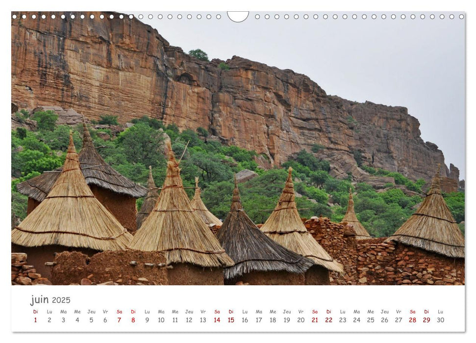 Mali - Pays Dogon - Patrimoine mondial culturel et naturel (CALVENDO Calendrier mensuel 2025)