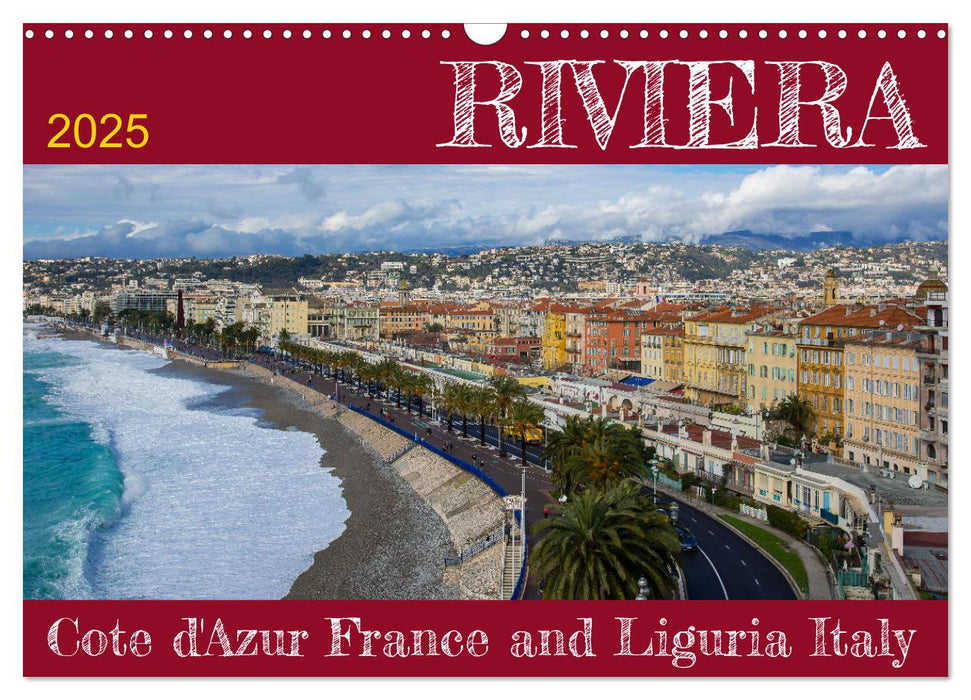 Riviera – Cote d’Azur France and Liguria Italy (CALVENDO Monthly Calendar 2025)