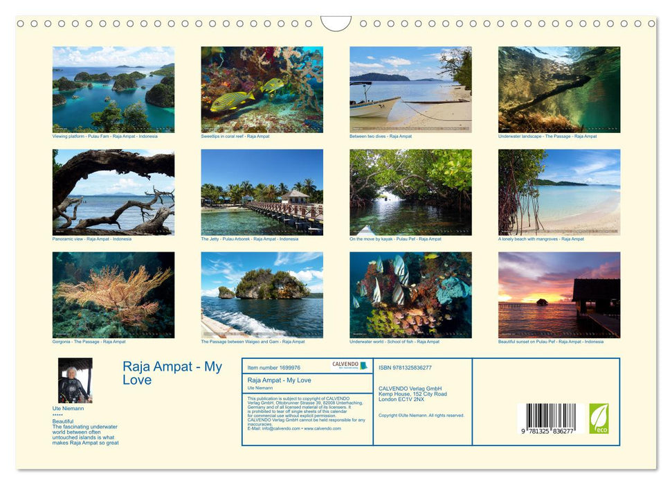 Raja Ampat - My Love (CALVENDO Monthly Calendar 2025)