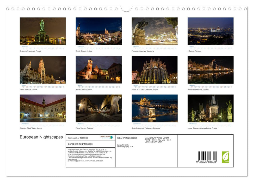 European Nightscapes (CALVENDO Monthly Calendar 2025)