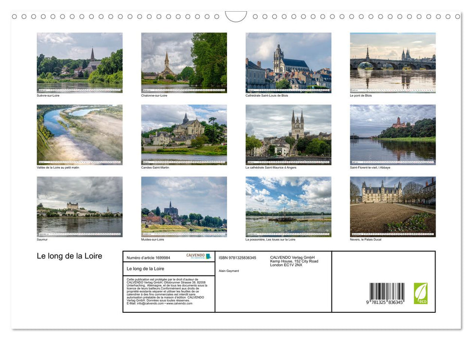 Le long de la Loire (CALVENDO Calendrier mensuel 2025)