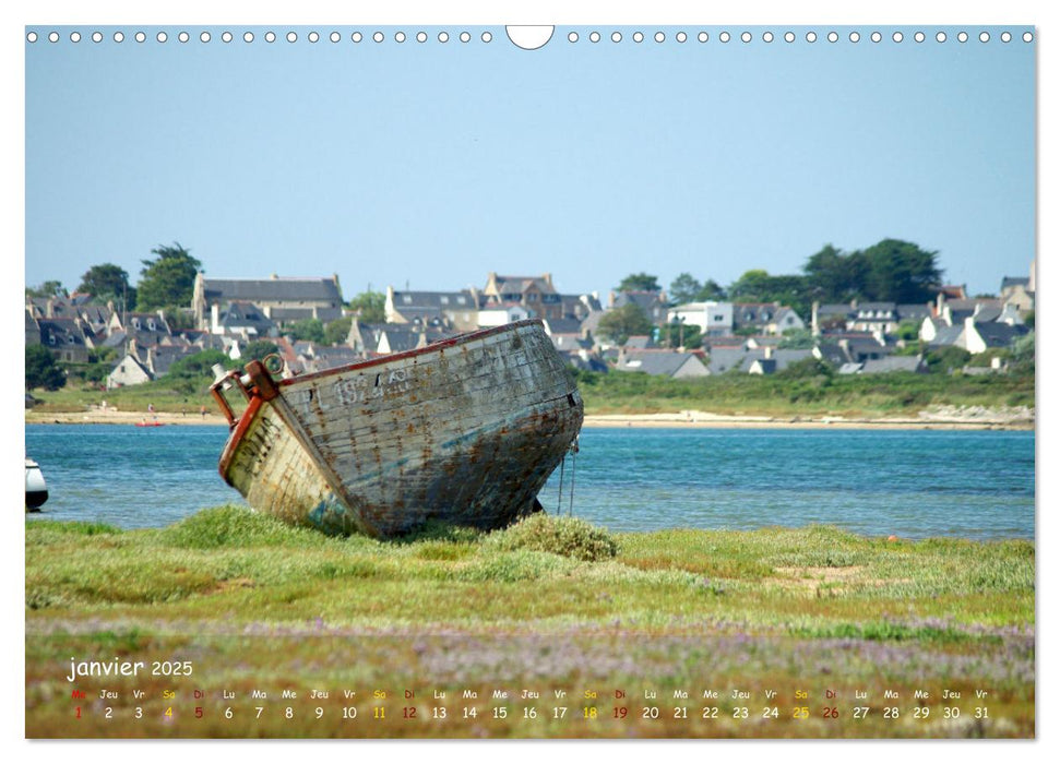 BRETAGNE Bateaux à marée basse (CALVENDO Calendrier mensuel 2025)