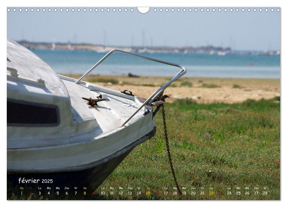 BRETAGNE Bateaux à marée basse (CALVENDO Calendrier mensuel 2025)