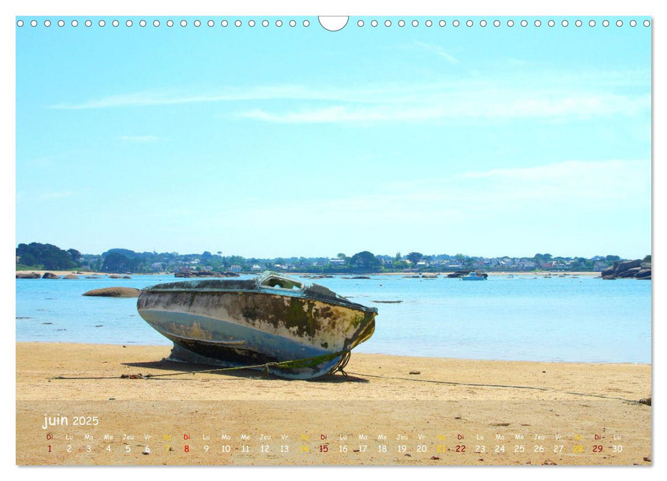 BRETAGNE Bateaux à marée basse (CALVENDO Calendrier mensuel 2025)