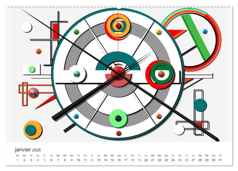 L'art abstrait aux mille facettes (CALVENDO Calendrier mensuel 2025)