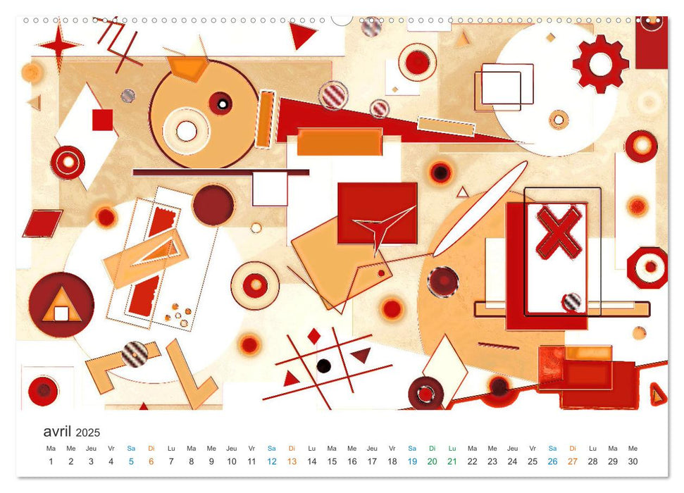 L'art abstrait aux mille facettes (CALVENDO Calendrier mensuel 2025)