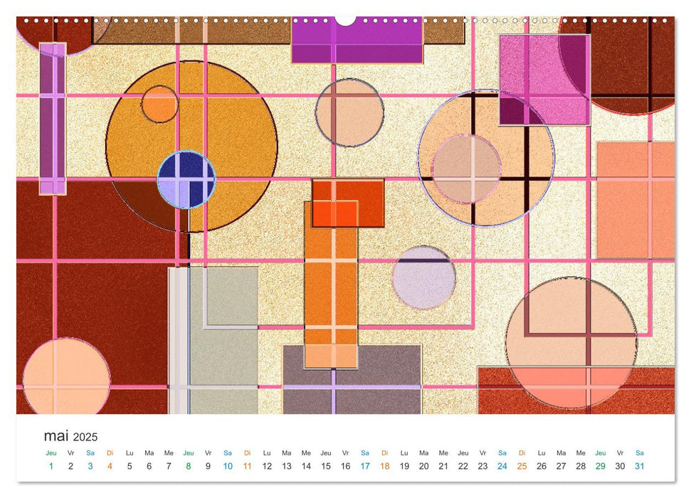 L'art abstrait aux mille facettes (CALVENDO Calendrier mensuel 2025)