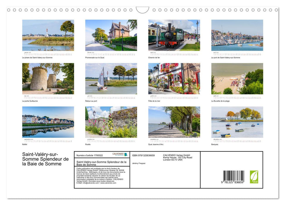 Saint-Valéry-sur-Somme Splendeur de la Baie de Somme (CALVENDO Calendrier mensuel 2025)