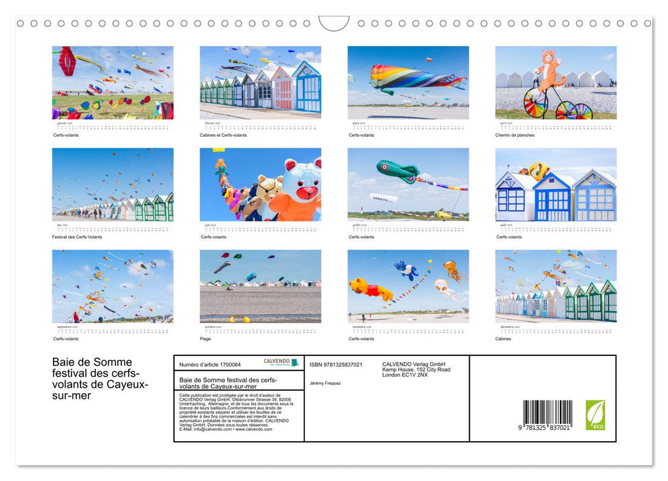 Baie de Somme festival des cerfs-volants de Cayeux-sur-mer (CALVENDO Calendrier mensuel 2025)