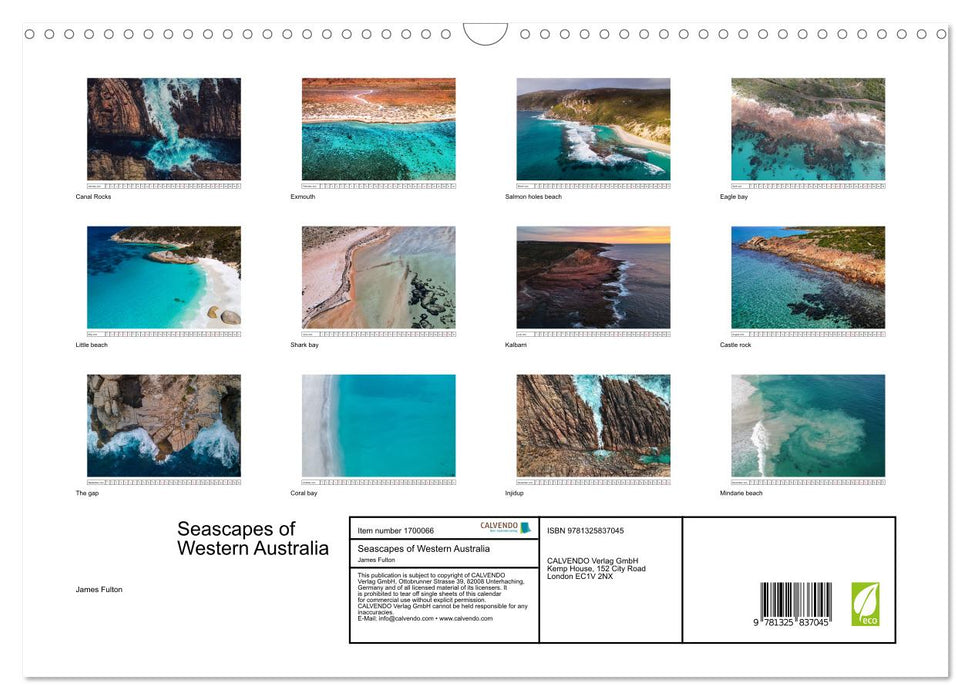 Seascapes of Western Australia (CALVENDO Monthly Calendar 2025)