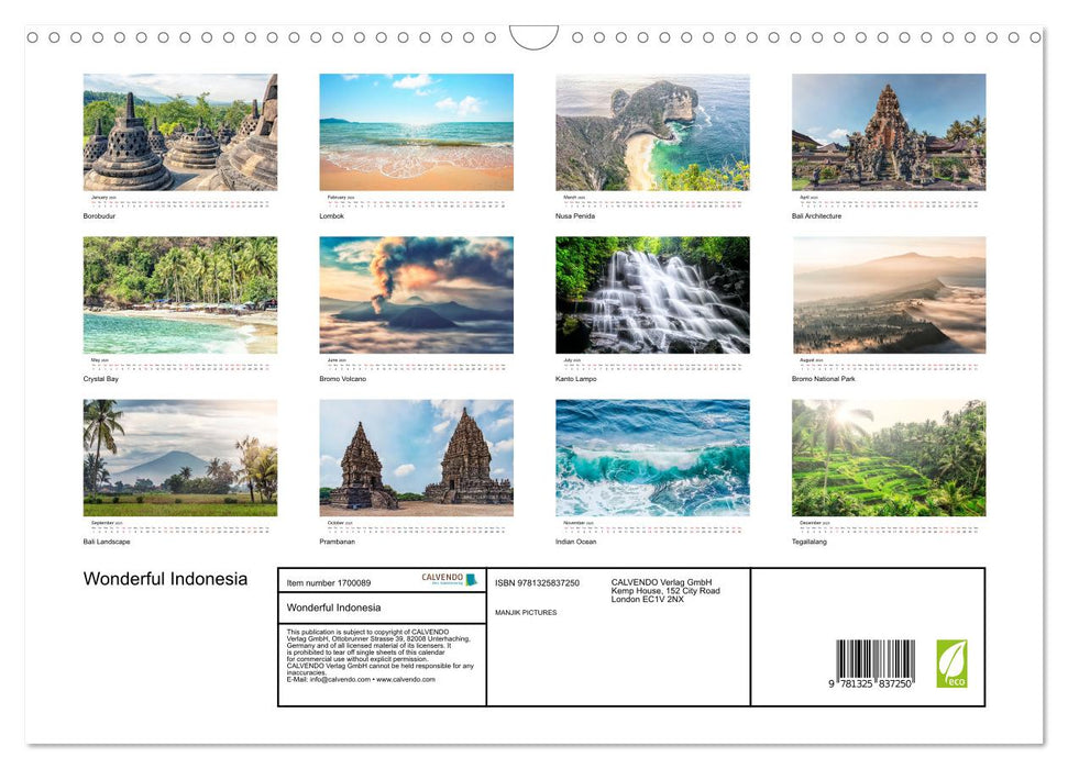 Wonderful Indonesia (CALVENDO Monthly Calendar 2025)